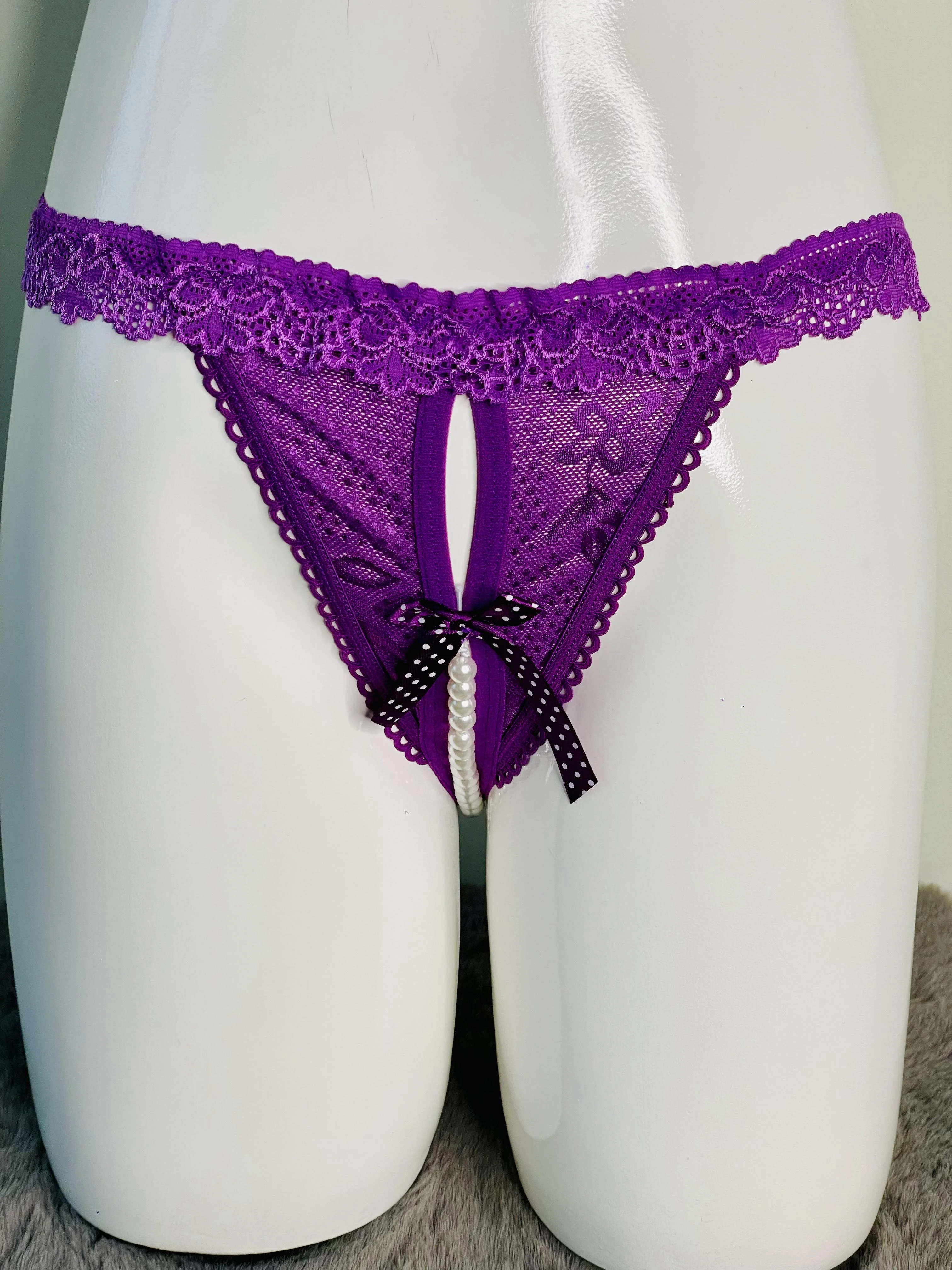 Pearl crotch thong
