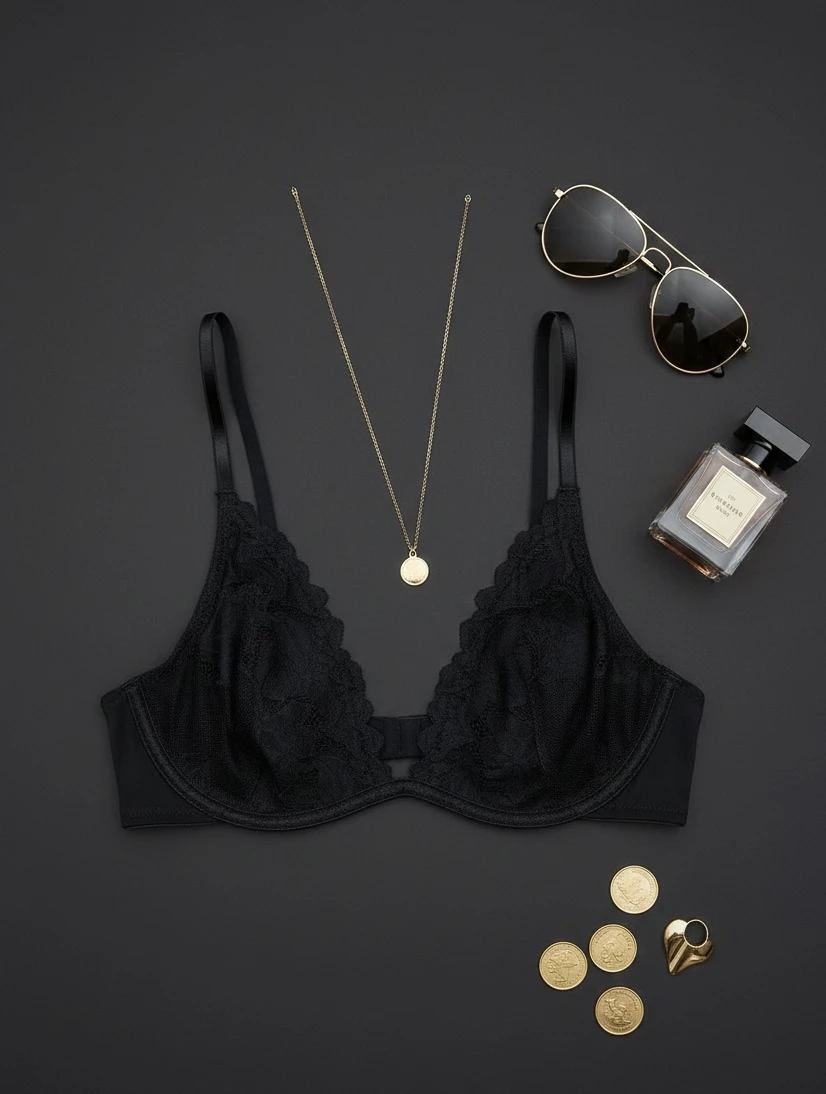 Black Net Bra